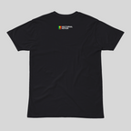 Black t-shirt with a nocturnal notion logo on the chest against a gray background